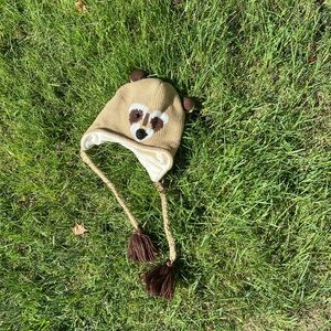 Lite brown Raccoon Beanie